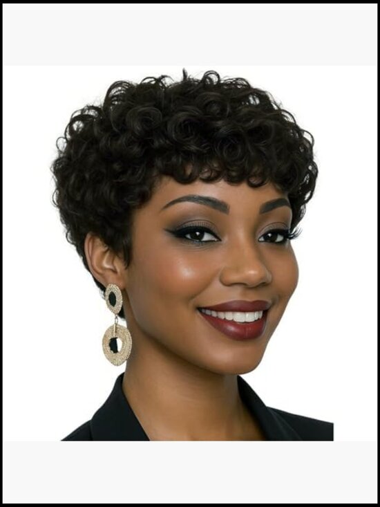 Short Pixie Cut Synthetic Wig Heat Resistant Open Weft Cap Adjustable main image 4